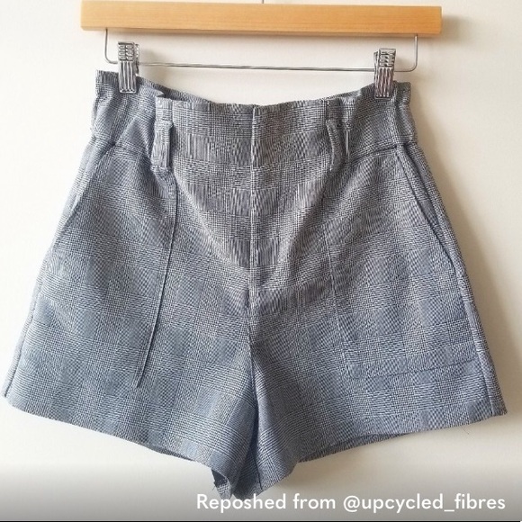 Zara Trafaluc Women's Grey Plaid Shorts XS - Picture 4 of 9
